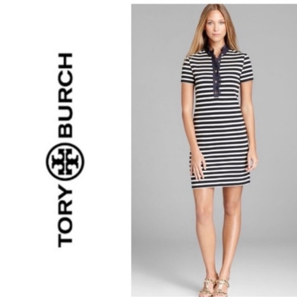 Tory Burch Lidia Striped Polo Shirtdress - Picture 2 of 6